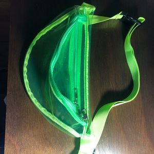 Neon green see through fanny pack